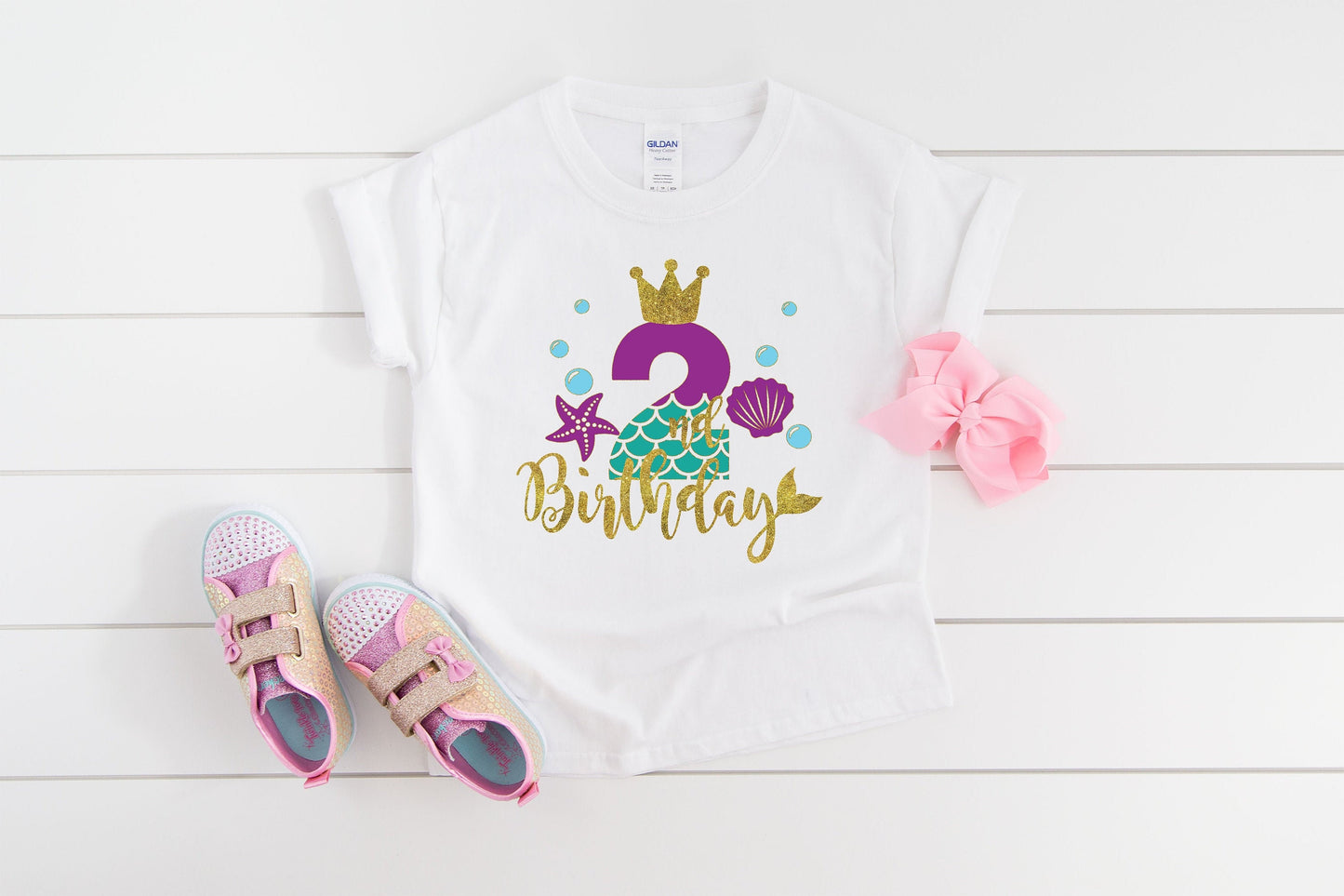 Mermaid Birthday T-Shirt / Mermaid Glitter Girls Birthday Shirt / Girls Birthday T-Shirt / Unique Birthday Gift