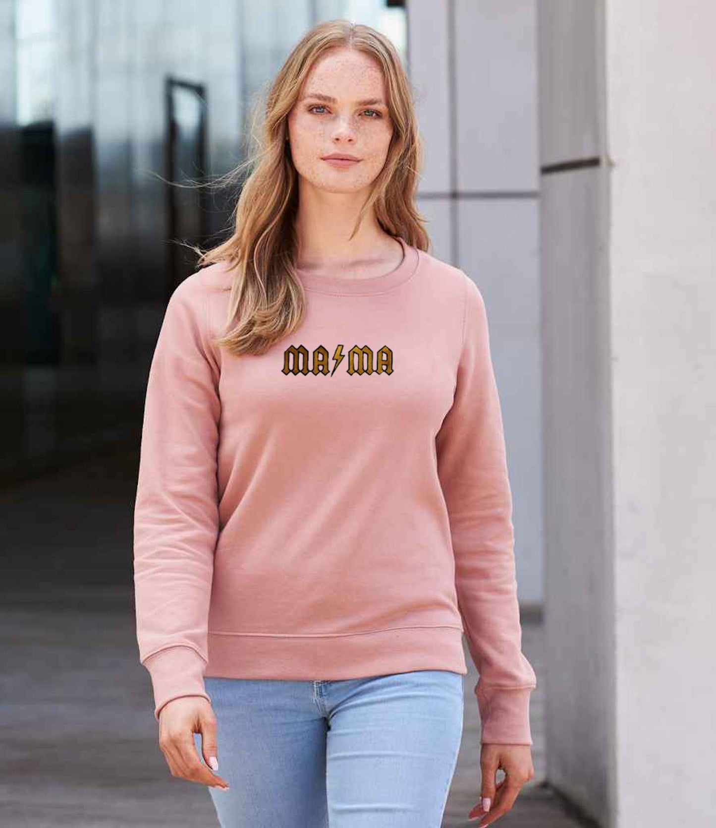 Embroidered MaMa Sweatshirt / Rock And Roll Mum Sweatshirt / Nostalgic Unisex Jumper