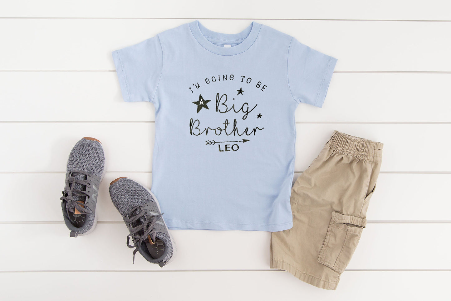 Embroidered Personalised Big Brother T-Shirt / Sibling T-Shirt / Pregnancy Announcement Tee / New Baby Reveal
