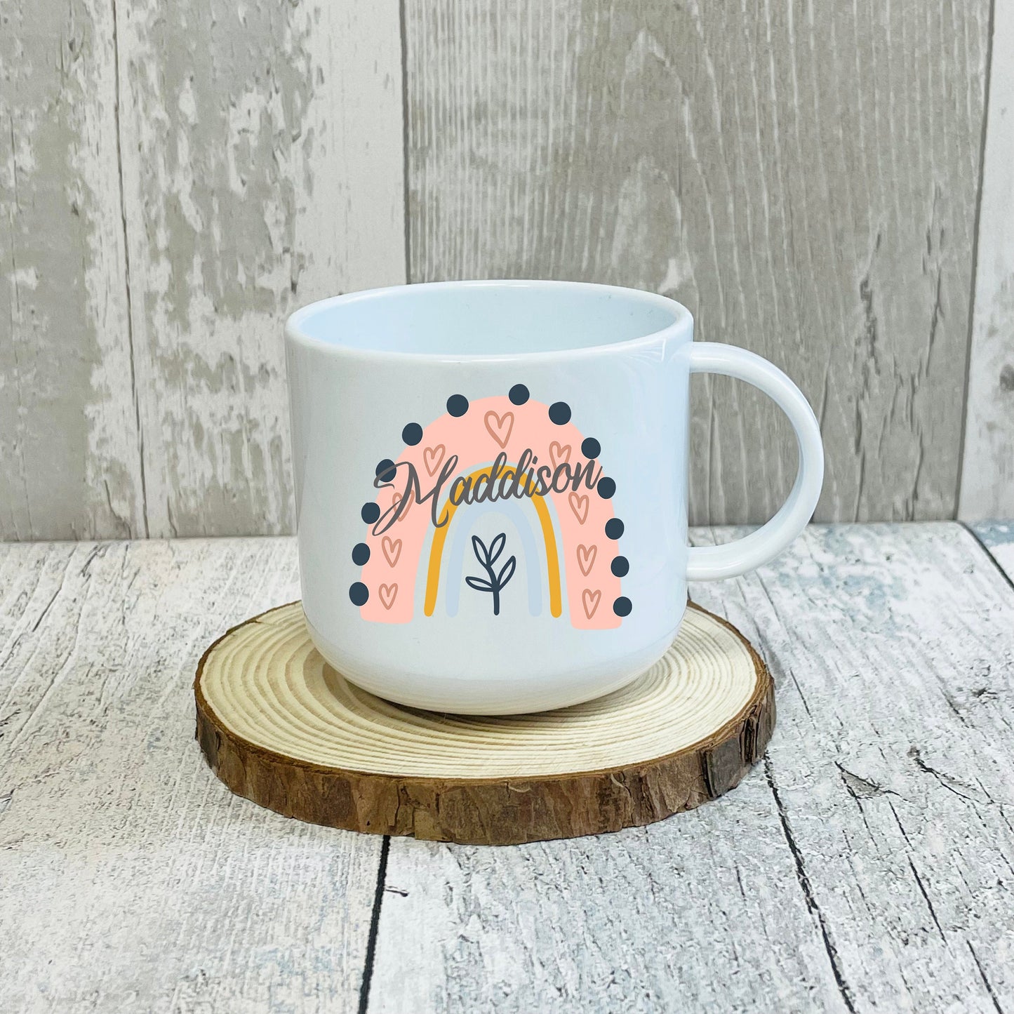 Personalised Kids Rainbow Unbreakable Mug / Rainbow Mug / Hot Chocolate Mug / Unique Gift For Her Him 6oz Polymer Mug