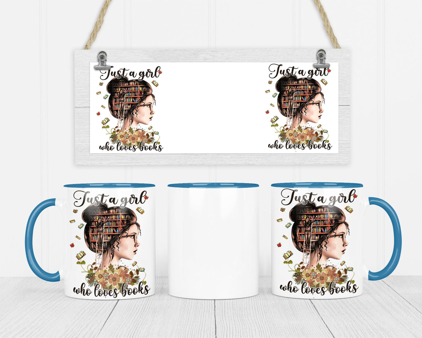 Just A Girl Who Loves Books Mug, Reading Mug, Unique Gift For Her, Bookworm Drinkware