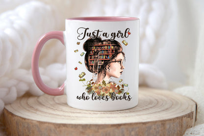 Just A Girl Who Loves Books Mug, Reading Mug, Unique Gift For Her, Bookworm Drinkware