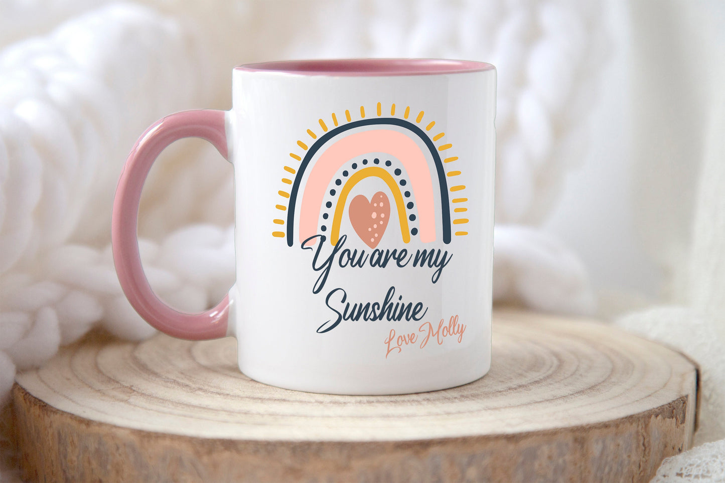 Personalised Rainbow Mug, You Are My Sunshine, Gifts For Her,