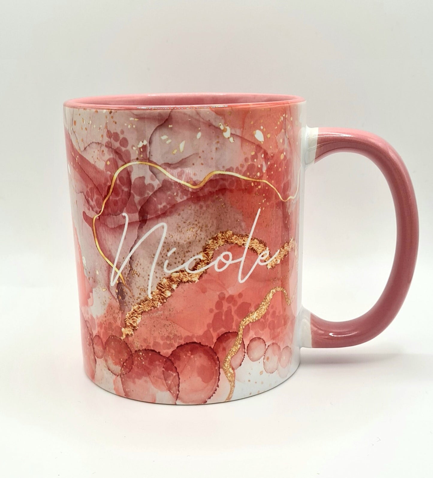 Personalised Pink Marble Mug, Geode Print Mug, Unique Gift For Her, Personalised Mug, Gift For Her