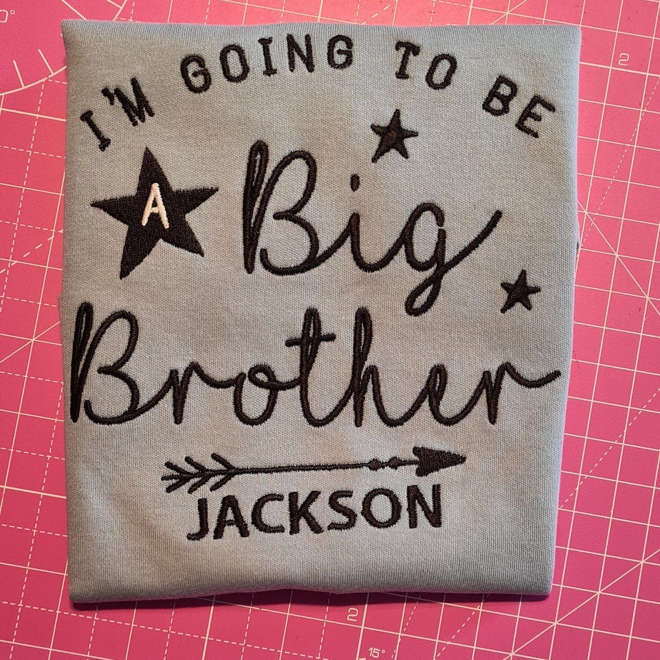 Embroidered Personalised Big Brother T-Shirt / Sibling T-Shirt / Pregnancy Announcement Tee / New Baby Reveal