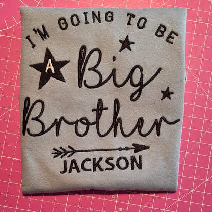 Embroidered Personalised Big Brother T-Shirt / Sibling T-Shirt / Pregnancy Announcement Tee / New Baby Reveal