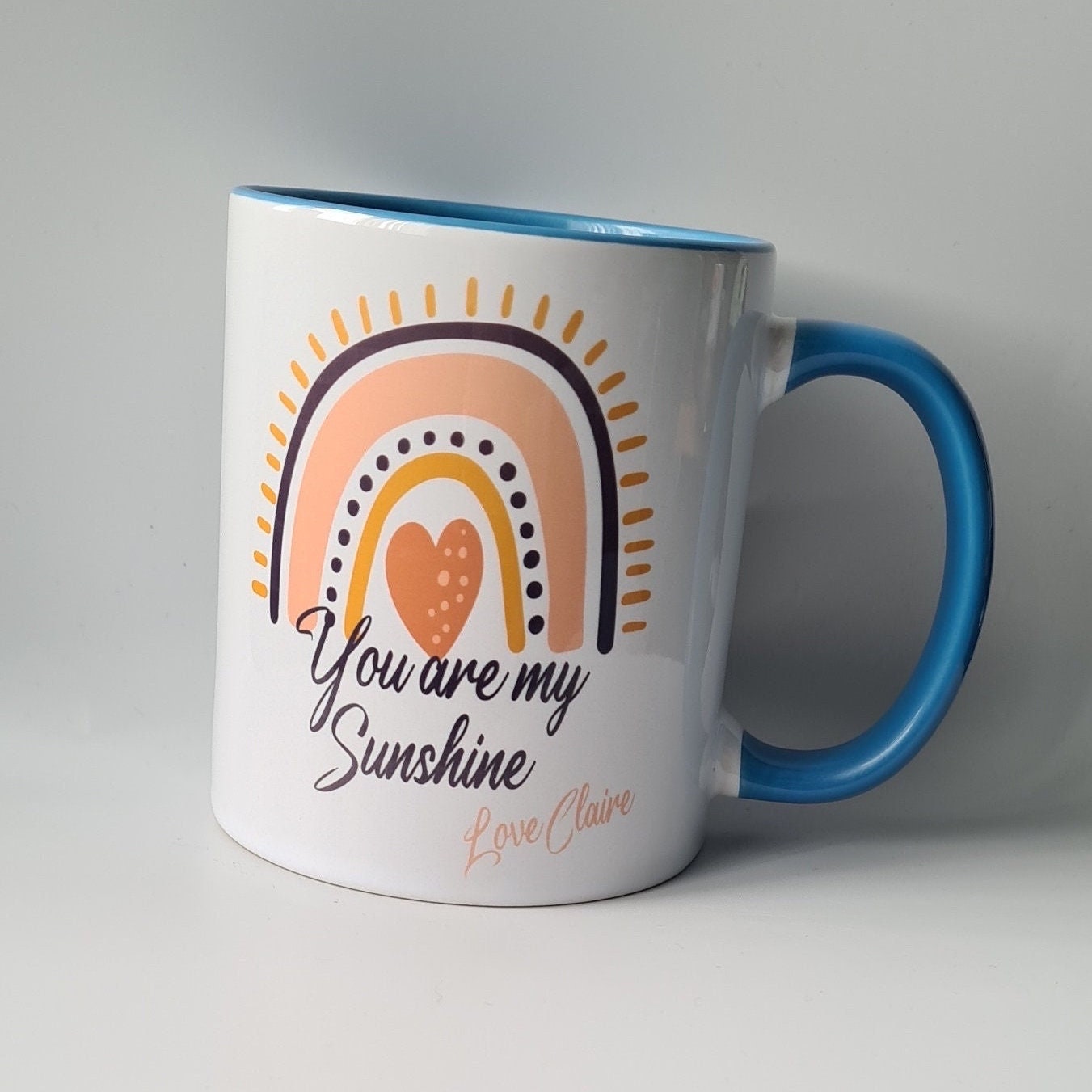 Personalised Rainbow Mug, You Are My Sunshine, Gifts For Her,
