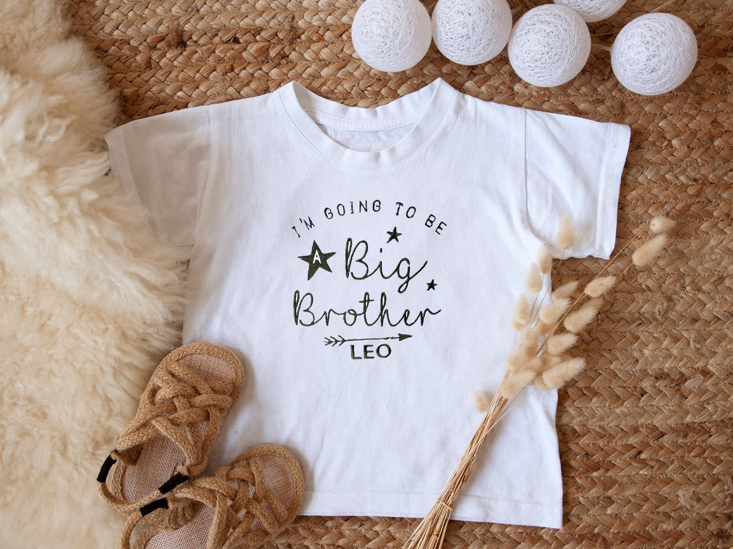 Embroidered Personalised Big Brother T-Shirt / Sibling T-Shirt / Pregnancy Announcement Tee / New Baby Reveal