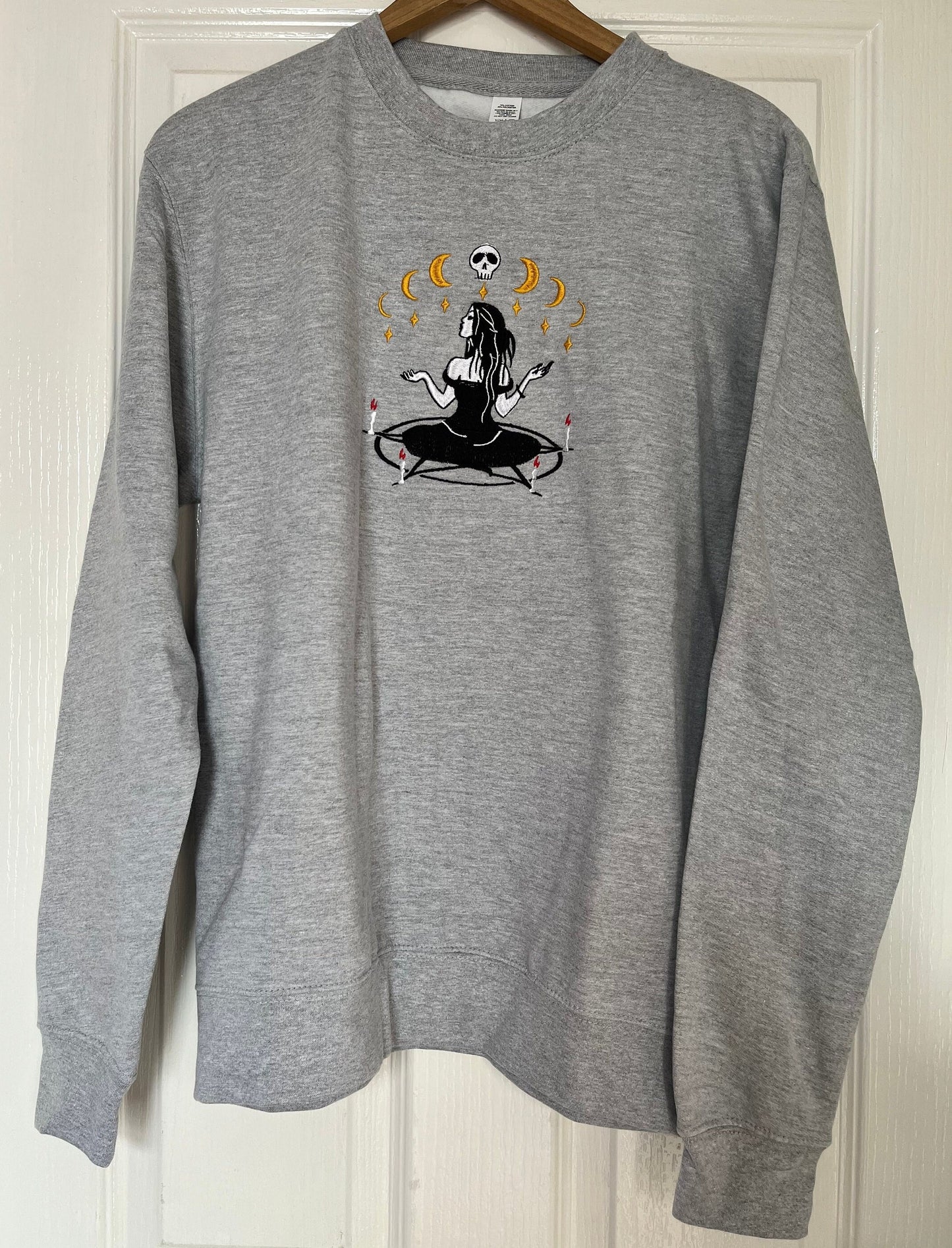 Witchy Moon Phase Sweatshirt / Embroidered Witchy Jumper / Nostalgic Unisex Jumper