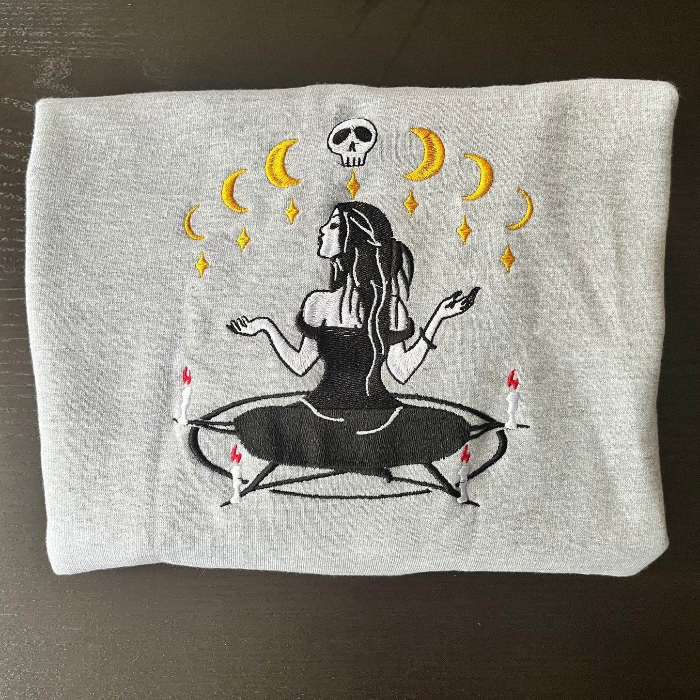 Witchy Moon Phase Sweatshirt / Embroidered Witchy Jumper / Nostalgic Unisex Jumper