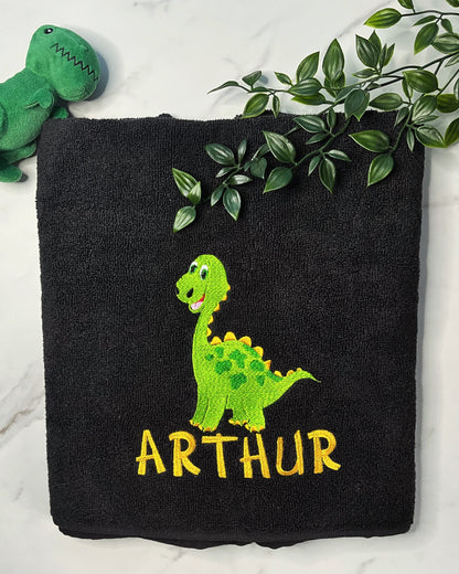 Dinosaur Brontosaurus Towel / Childrens Personalised Dinosaur Gift / Personalised Hand Bath Towel Sheet / Childrens Towel / Bath Time Gift
