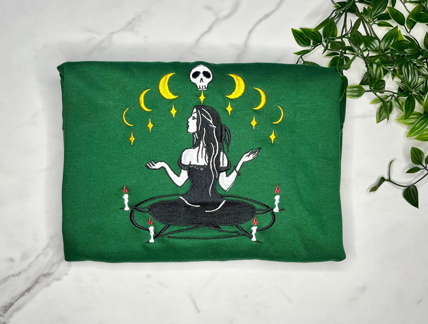 Witchy Moon Phase Sweatshirt / Embroidered Witchy Jumper / Nostalgic Unisex Jumper