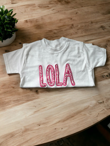 Floral Paisley Name T-Shirt / Personalised embroidered boho childrens tee