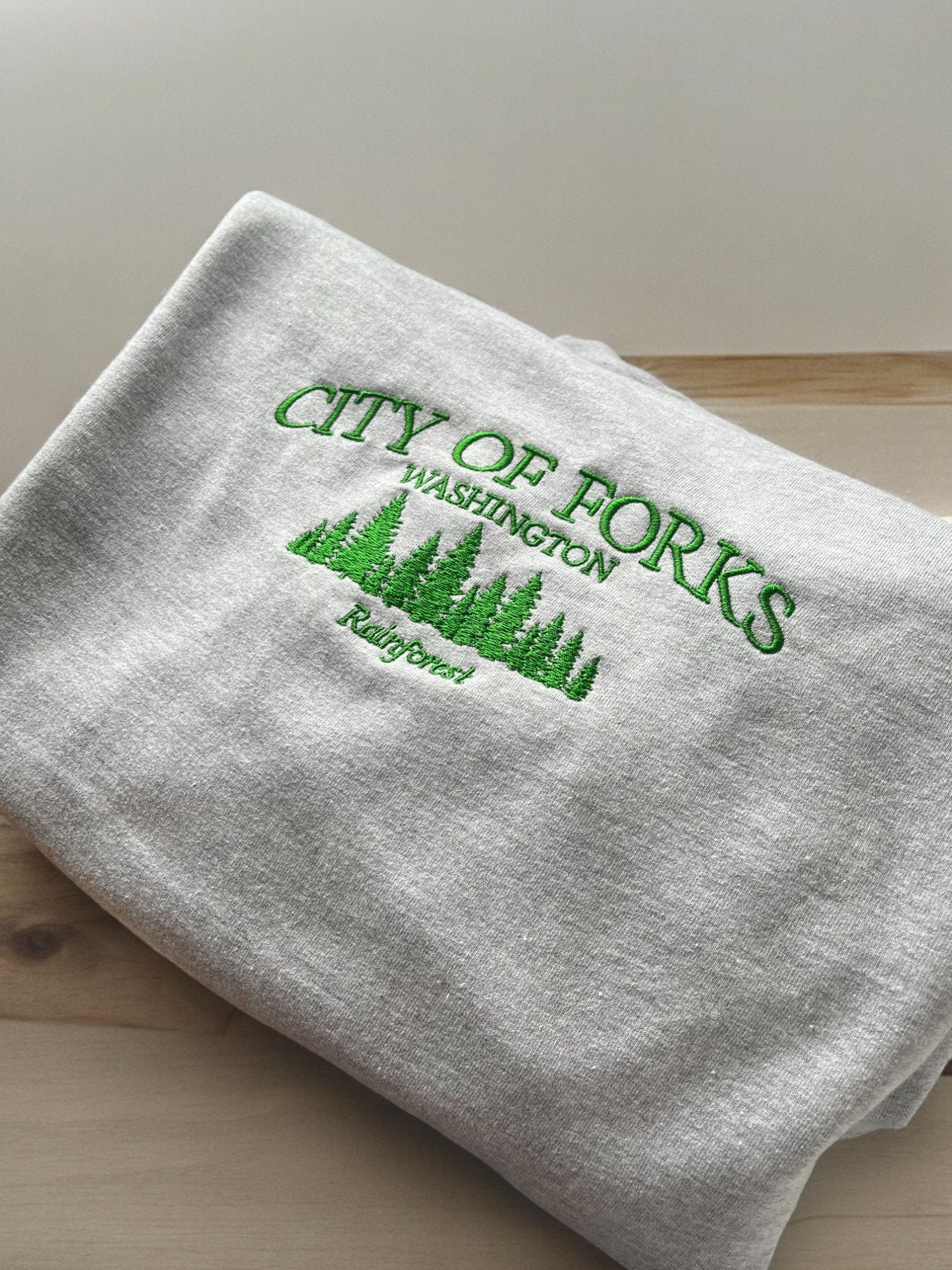 City of Forks embroidered jumper, washington sweatshirt, vampire gift twilight