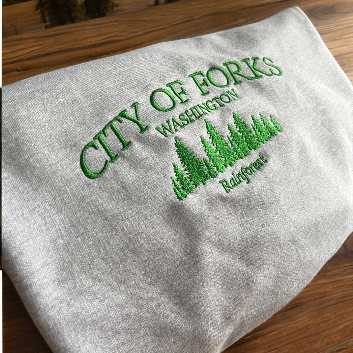 City of Forks embroidered jumper, washington sweatshirt, vampire gift twilight