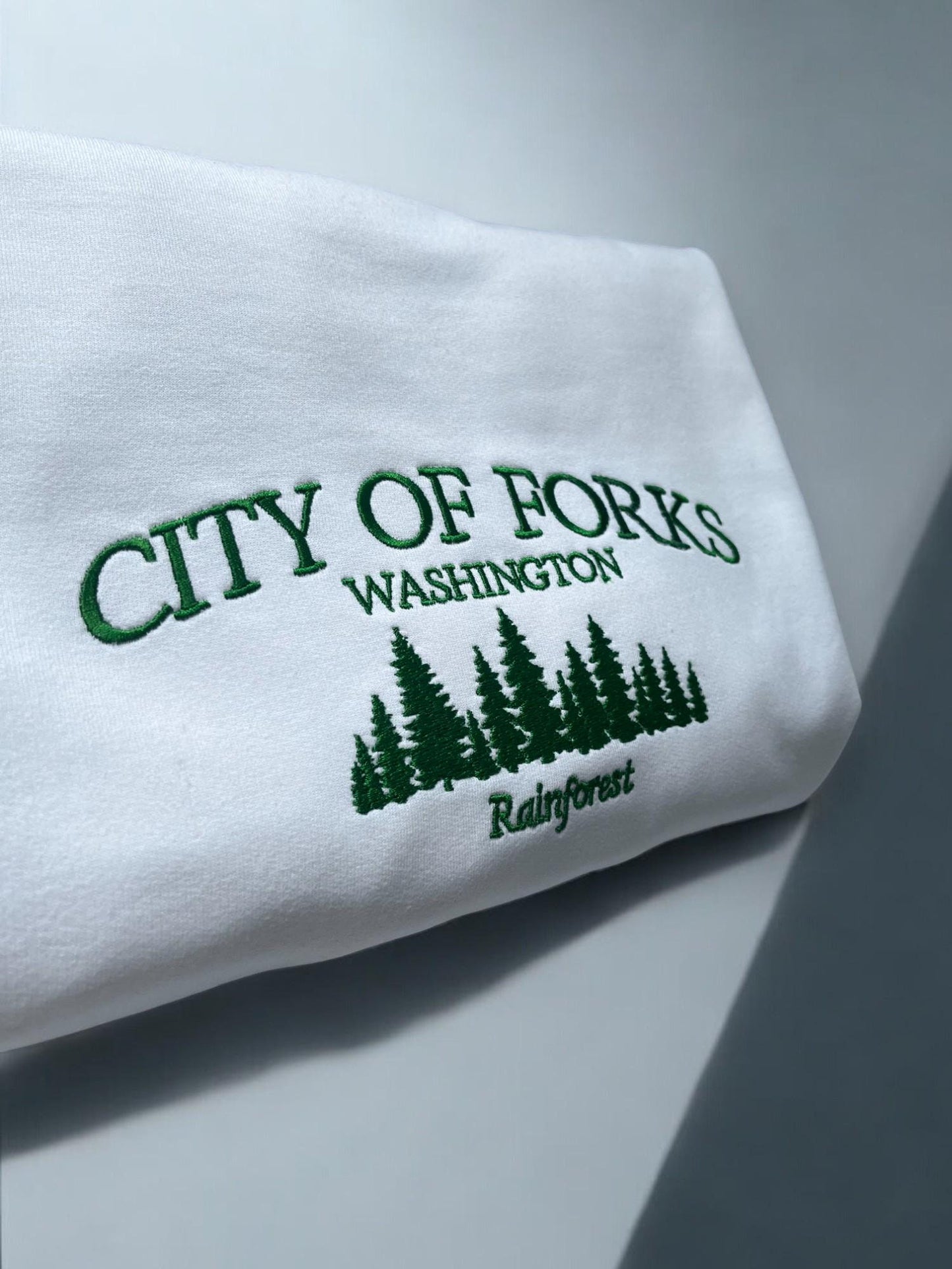 City of Forks embroidered jumper, washington sweatshirt, vampire gift twilight