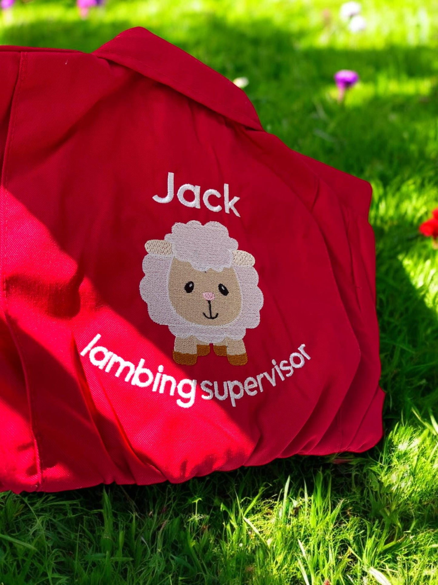 Personalised Kids Embroidered Lamb Coveralls, Play Boilersuit