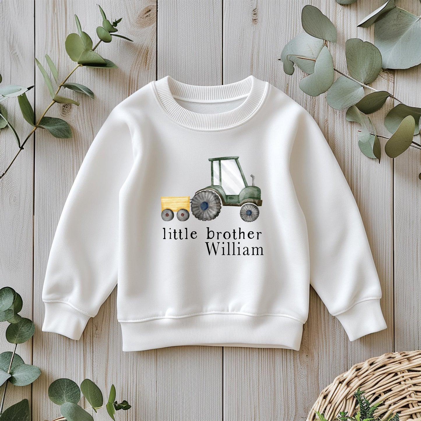Big Brother Tractor Sweatshirt – Cotton Farm Theme Toddler Pullover
