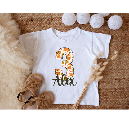 Personalised number and name safari T-Shirt / Animal theme sweatshirt / safari animals Outfit / Birthday Outfit