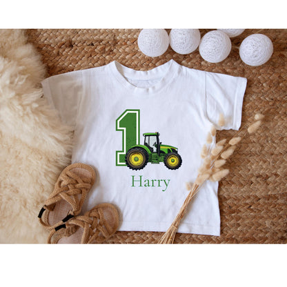 Boys Tractor Birthday Pyjamas/ Farm Blue Cloud PJs/When I wake up I will be 1 2 3 4 5 Toddler Birthday Outfit/ Tractor Theme Sleepwear