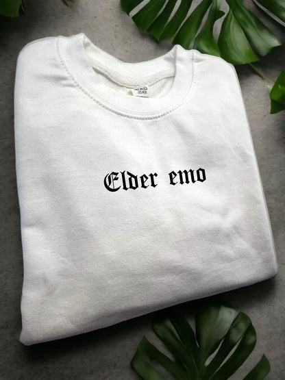 Elder emo printed t-shirt / Emo gothic font Sweatshirt