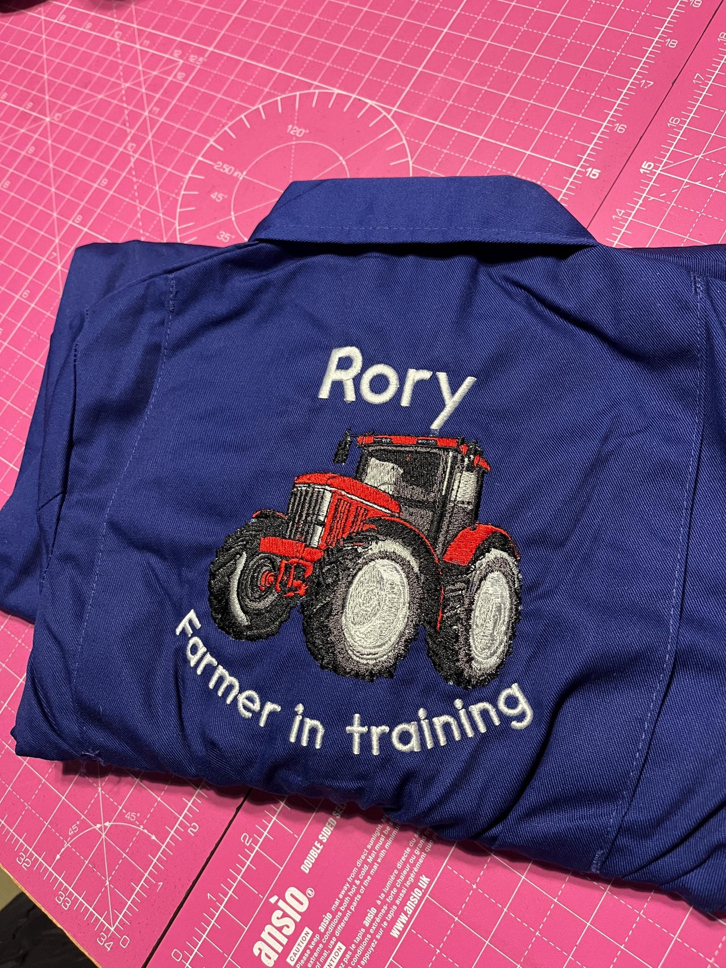 Kids farmer in training tractor overalls