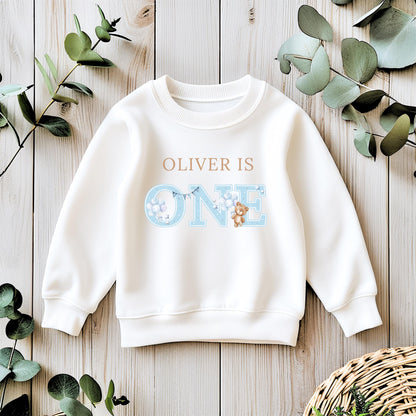 Blue teddy bear Birthday T-Shirt – Pastel Kids Tee – Birthday Outfit – Fun Party Shirt