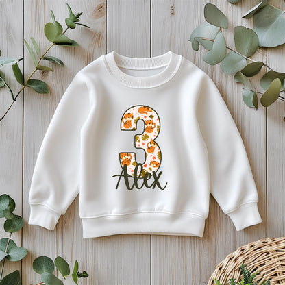 Personalised number and name safari T-Shirt / Animal theme sweatshirt / safari animals Outfit / Birthday Outfit
