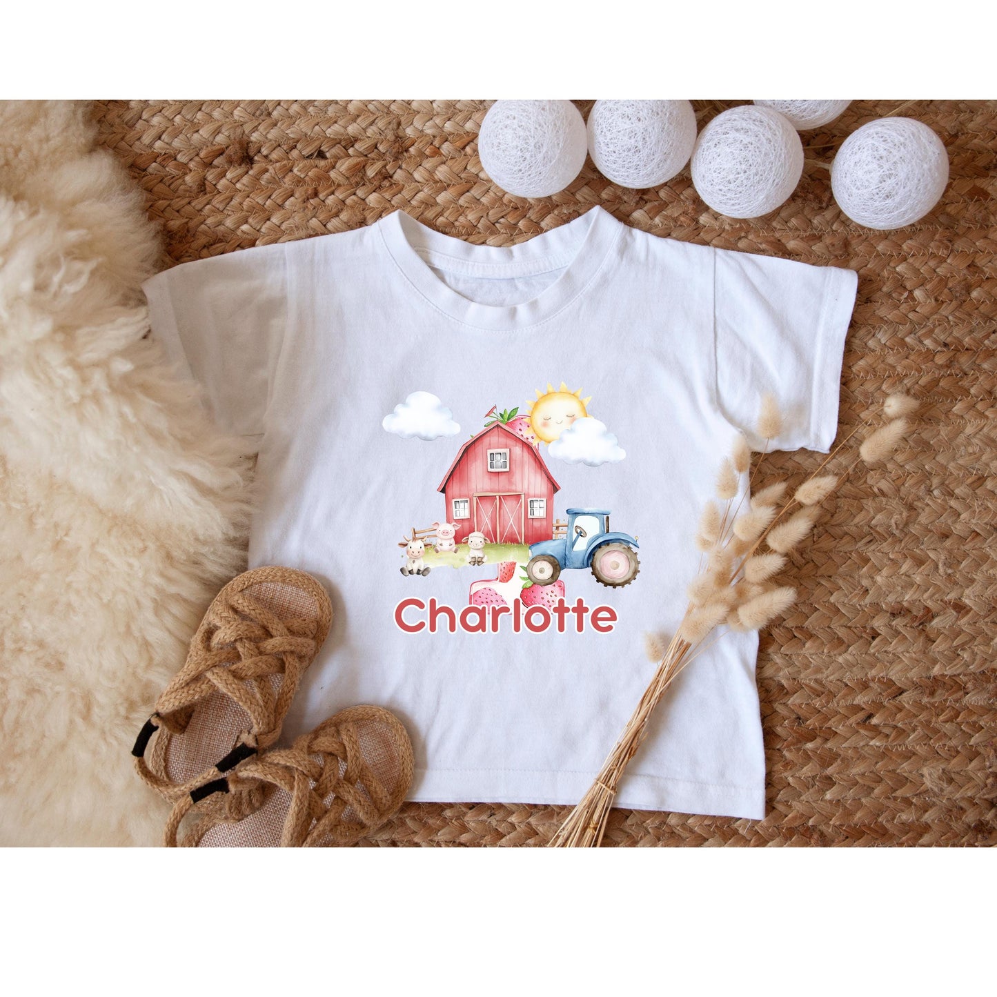 Personalised Birthday Farm Pyjamas / Pink Cloud PJs / When I Wake Up I Will Be One / Toddler Birthday Outfit / Farm Animal Theme Sleepwear