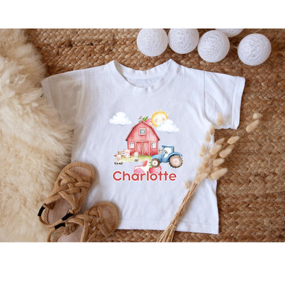 Personalised Birthday Farm Pyjamas / Pink Cloud PJs / When I Wake Up I Will Be One / Toddler Birthday Outfit / Farm Animal Theme Sleepwear