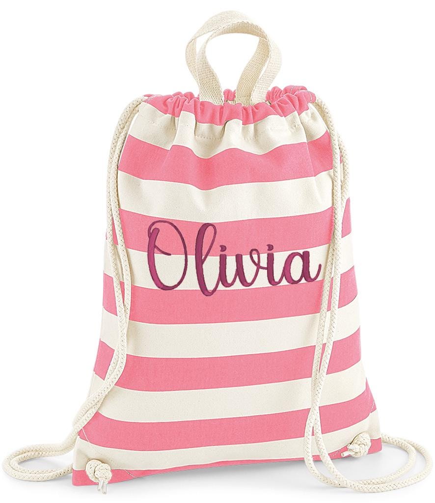 Personalised Nautical Drawstring Bag, Personalised Embroidered Swimming Bag, Rucksack, Gym Bag, Nursery Bag, Beach Bag, Fast Delivery, Gifts