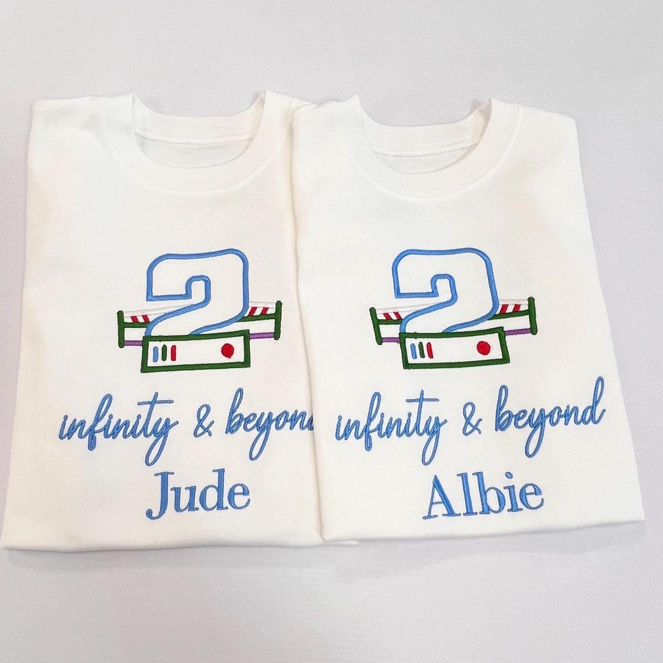 Embroidered Two Infinity And Beyond / Second Birthday t-shirt