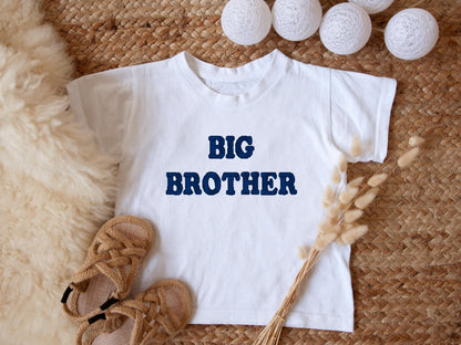 Embroidered Big Brother t-shirt – Kids Cotton Crewneck – Big Brother Announcement Gift