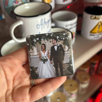 Custom Photo Magnets – Square Glossy – Set of 4/6/9/12 – Personalised Fridge Magnets From Your Photos – Gift for Grandparents & Families