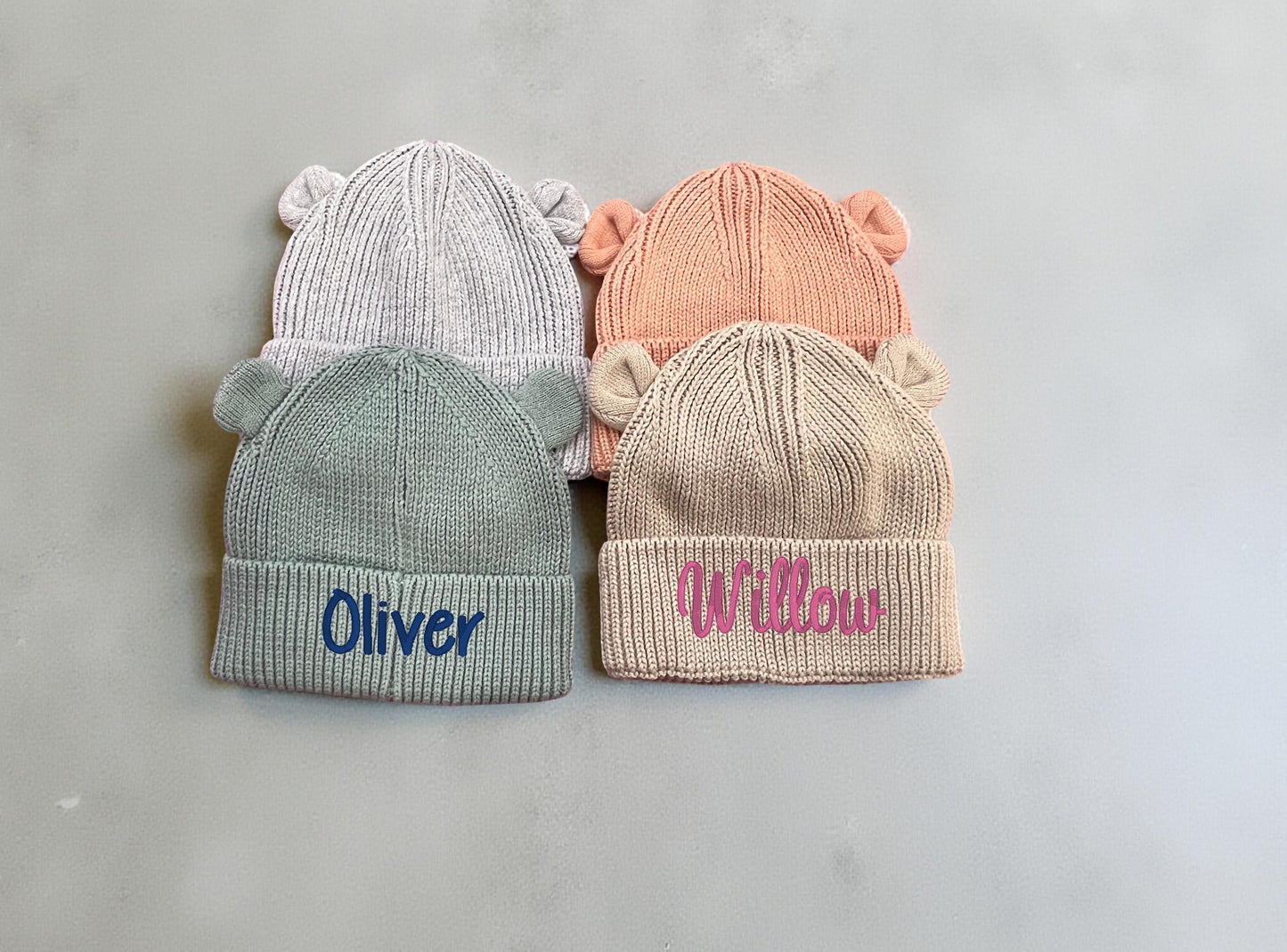 Baby Bear Beanie – Cosy Knit Hat with Ears – Neutral Newborn Gift for Boys or Girls