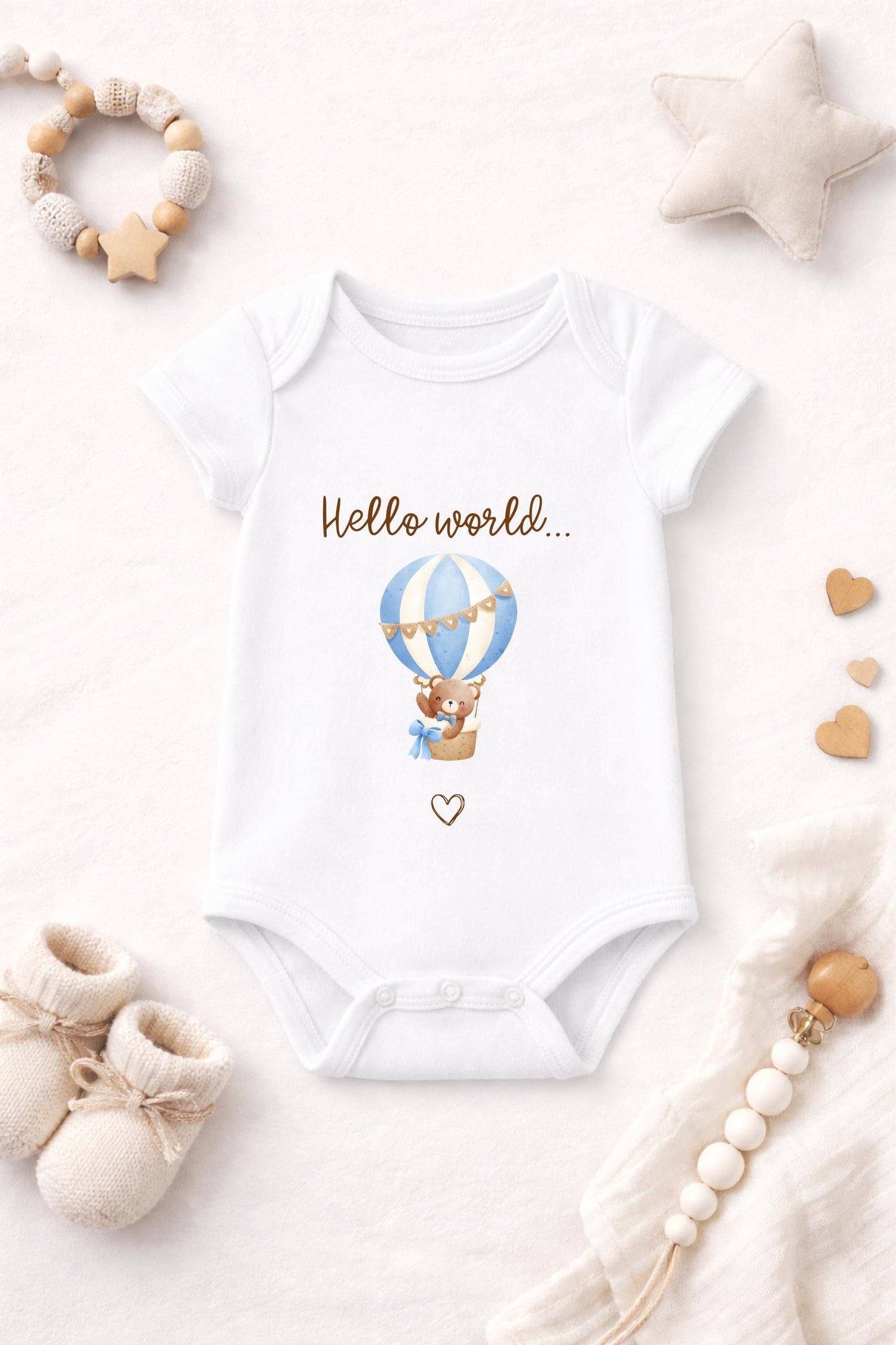 Hello World Baby Vest | Newborn Outfit | Cute Baby Grow | First Outfit Baby | Baby Shower Gift | Neutral Baby Clothing