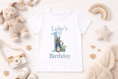 Personalised 1st Birthday Embroidered Shirt | Custom Name Outfit | First Birthday Top | Bunny Birthday Shirt