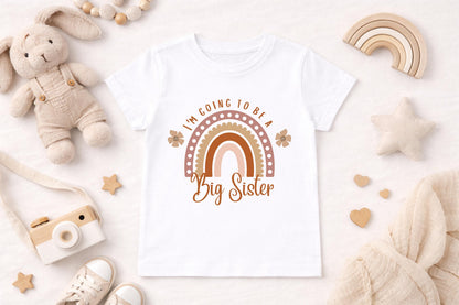 I’m Going To Be A Big Sister T-Shirt | New Baby Announcement | Rainbow Big Sister Tee | Pregnancy Gift | Toddler Sibling