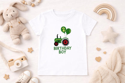 Personalised Second Birthday Boy Tractor T-Shirt Sweatshirt