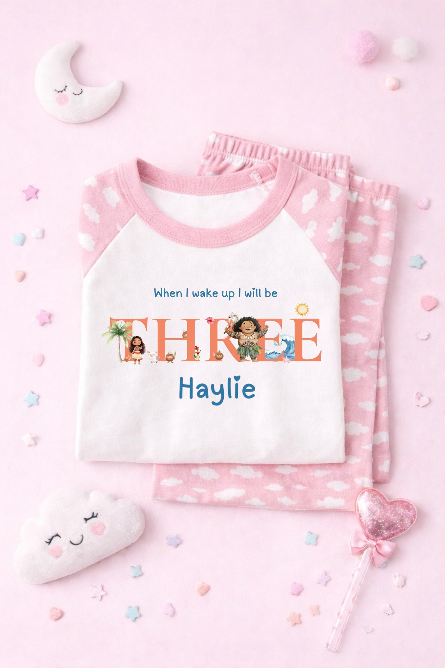 Personalised Moana Pajama Set, When I wake up I will be