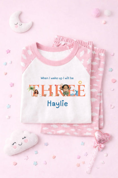 Personalised Moana Pajama Set, When I wake up I will be