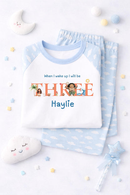Personalised Moana Pajama Set, When I wake up I will be