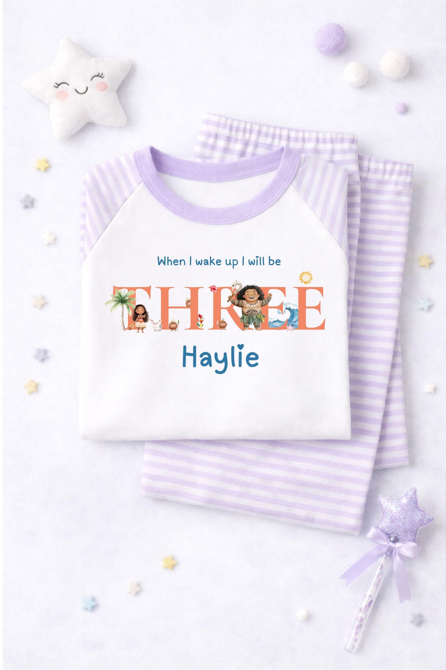 Personalised Moana Pajama Set, When I wake up I will be