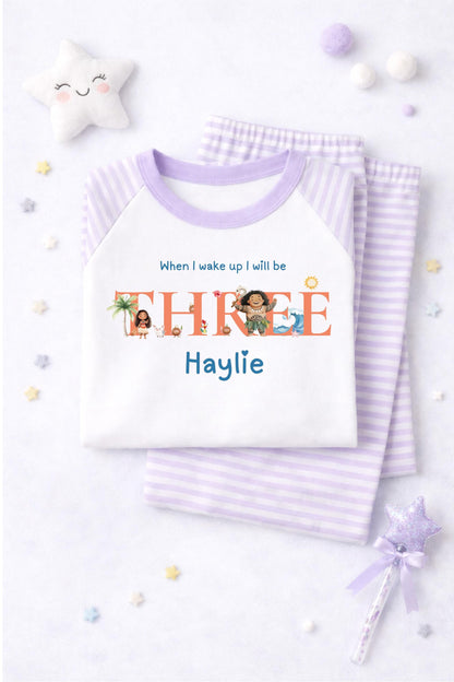 Personalised Moana Pajama Set, When I wake up I will be
