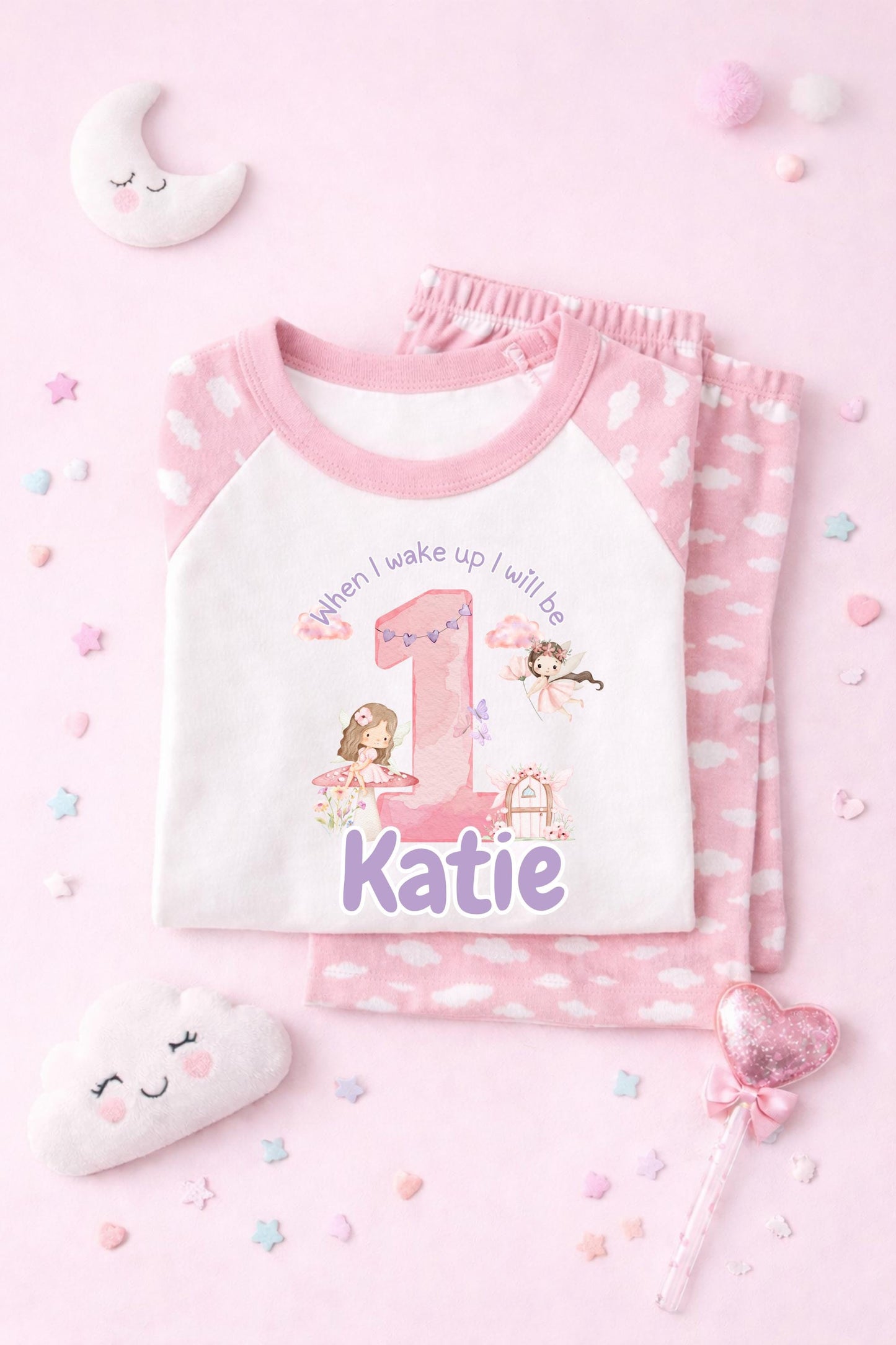 Personalised fairy theme pastel pajama pj set