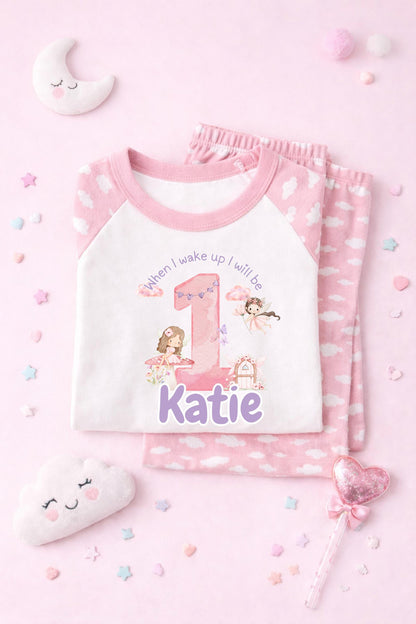 Personalised fairy theme pastel pajama pj set