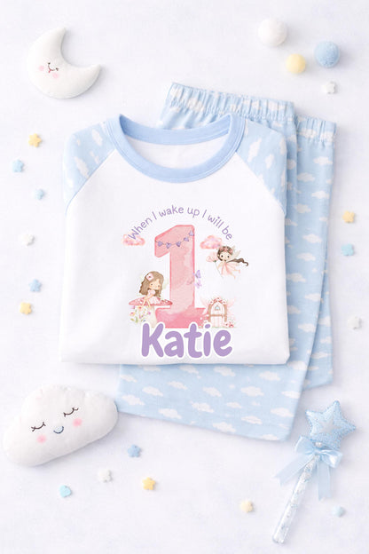 Personalised fairy theme pastel pajama pj set