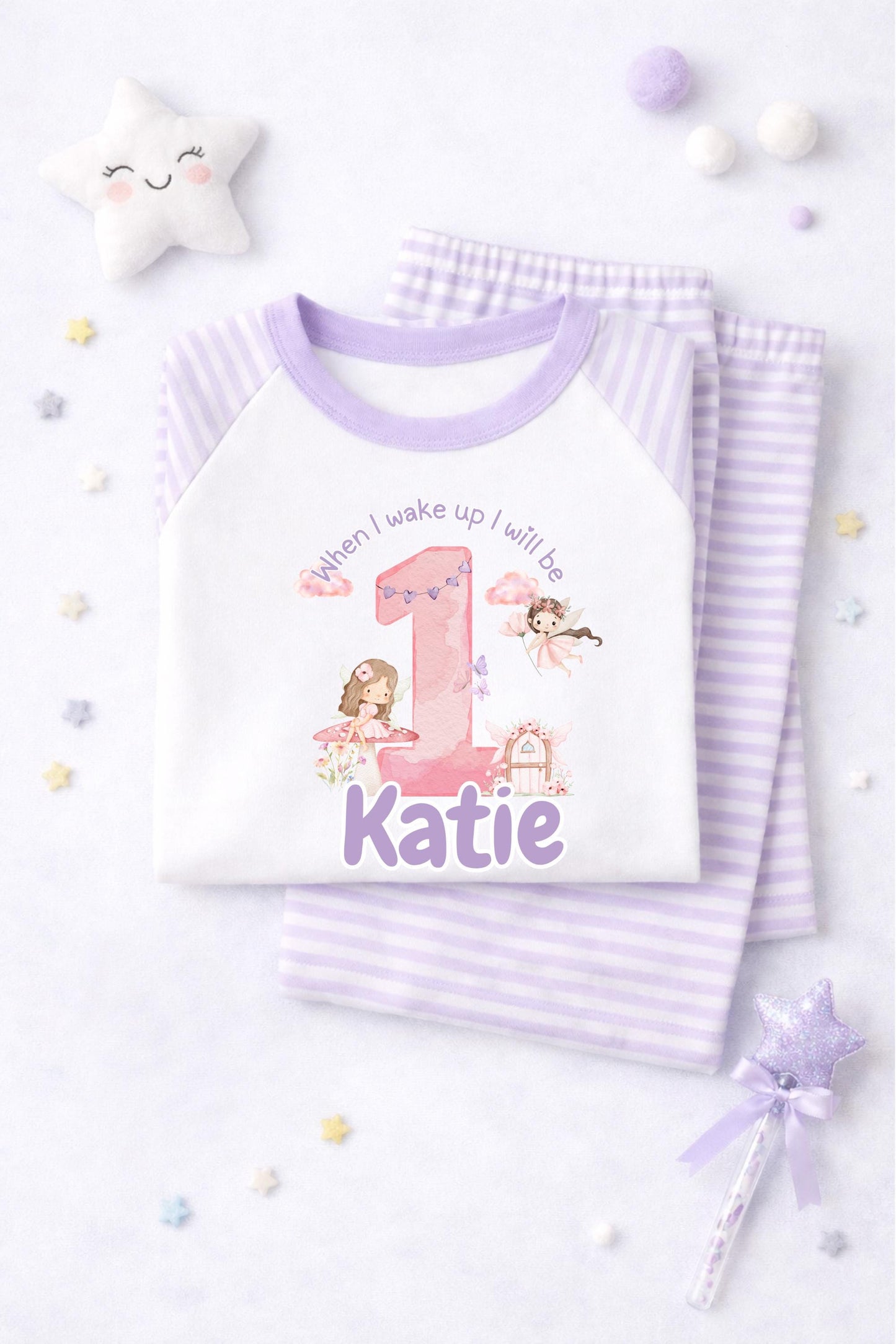 Personalised fairy theme pastel pajama pj set