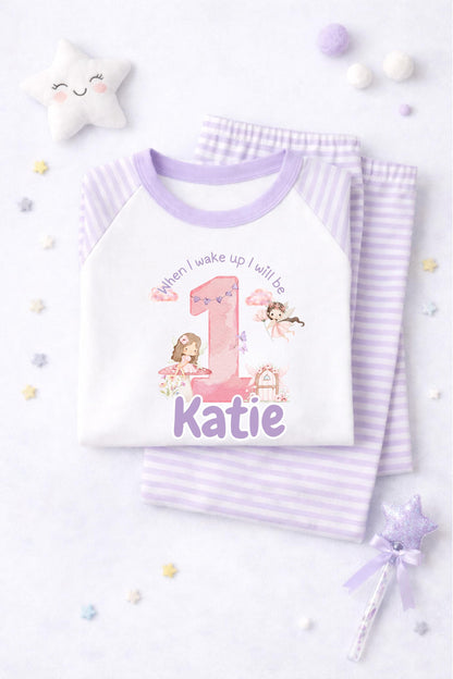 Personalised fairy theme pastel pajama pj set