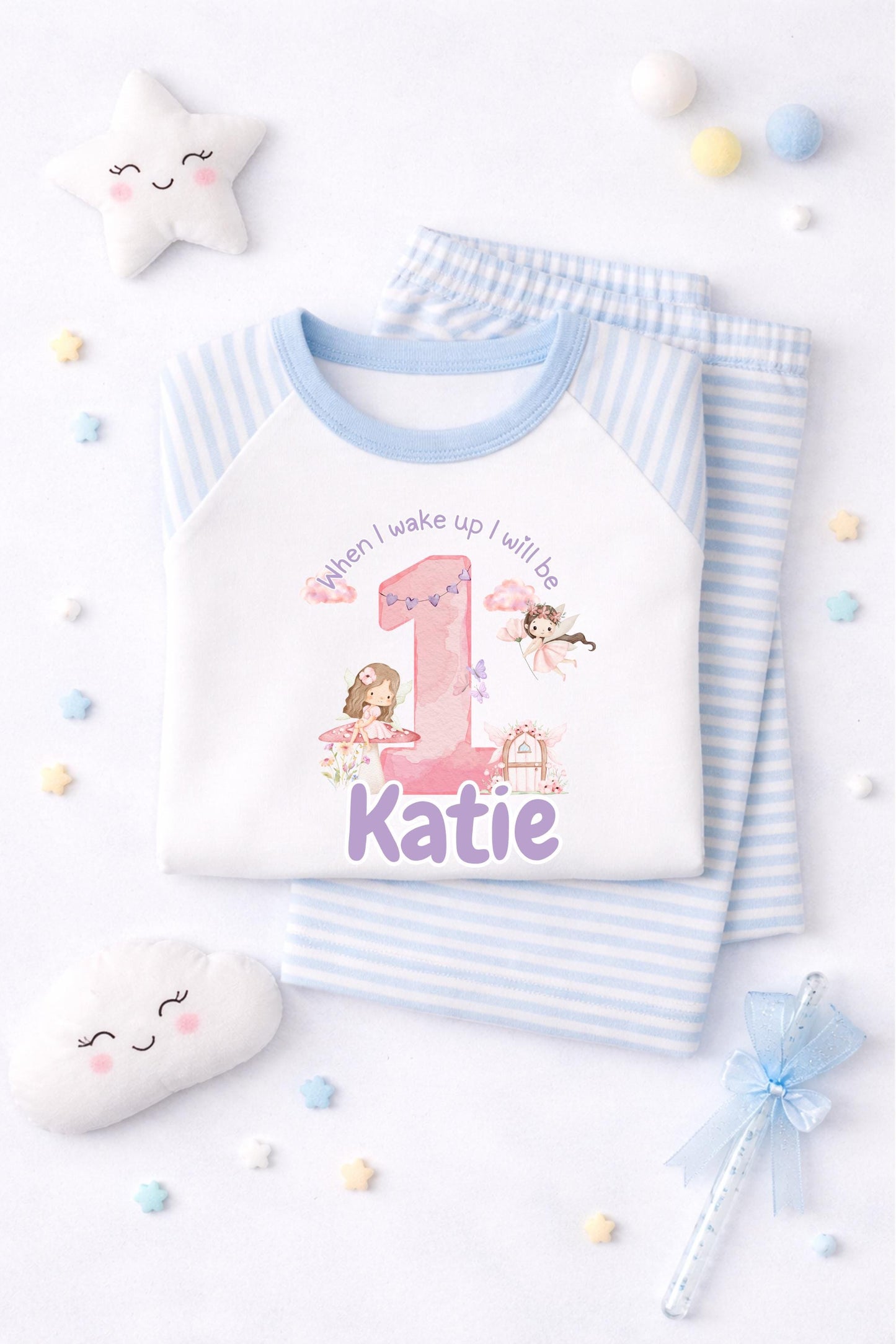 Personalised fairy theme pastel pajama pj set